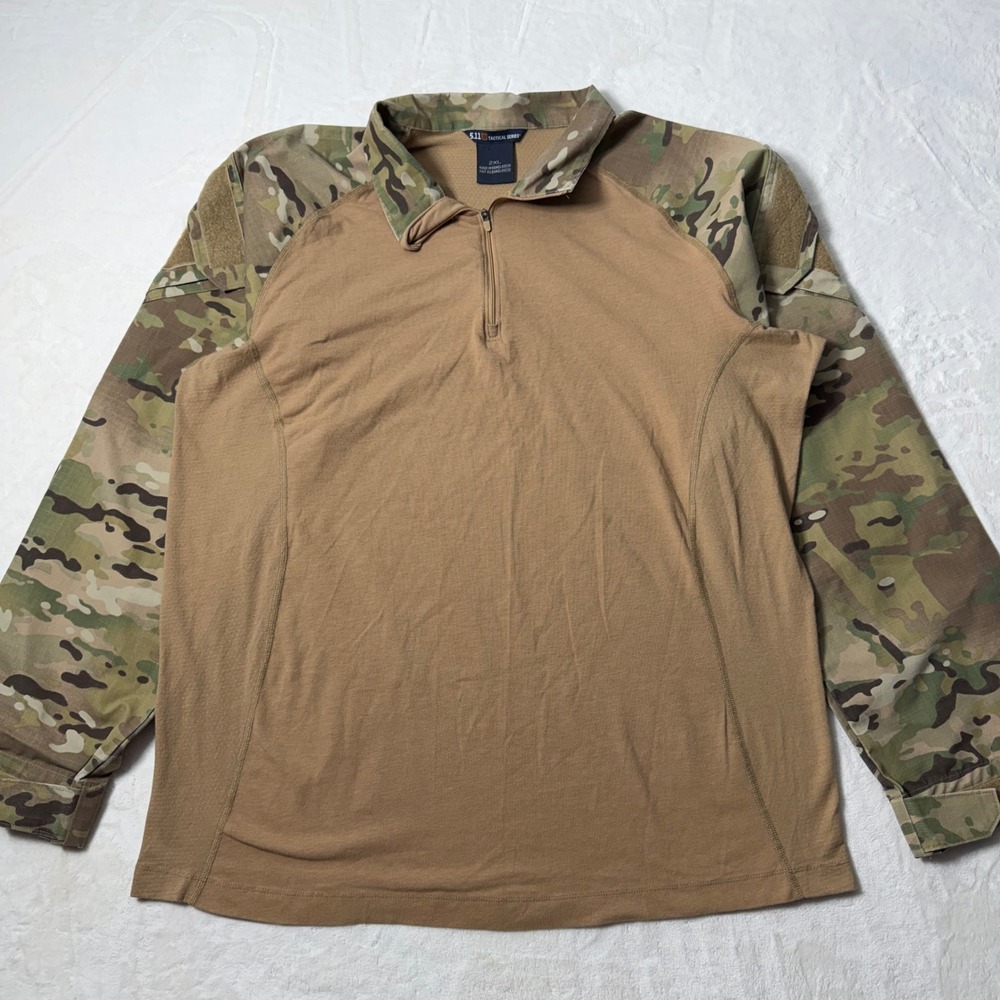 5.11 Tactical TDU Rapid Assault Shirt Mens Size 2XL Camo Military Utility Army